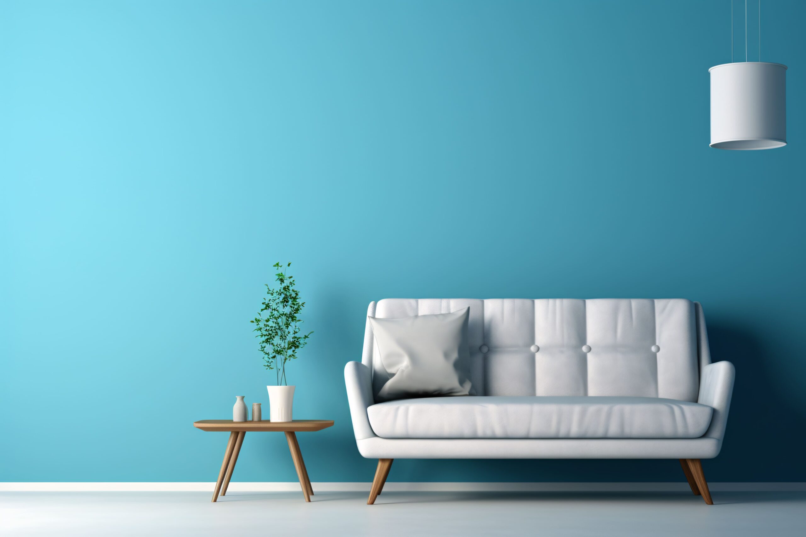 Trang chủ 4 White Couch Table With Plant It (1)